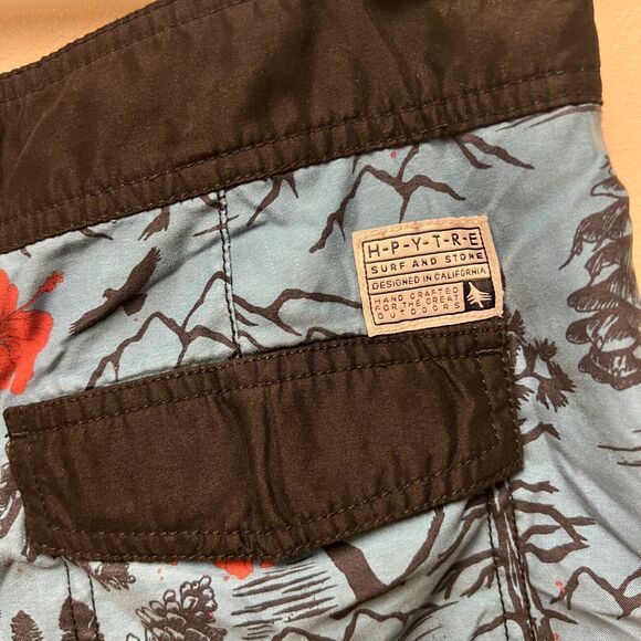 Hippy Tree Men's Size 33 Board Shorts Surf Swim Trunks Surf Pine Cone Print - Picture 8 of 8